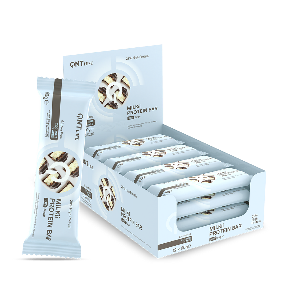 Barre protéinée QNT Milkii chocolat et flocons de noix de coco 60 g