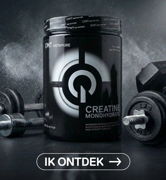 Pot QNT Metapure creatine monohydraat met halters