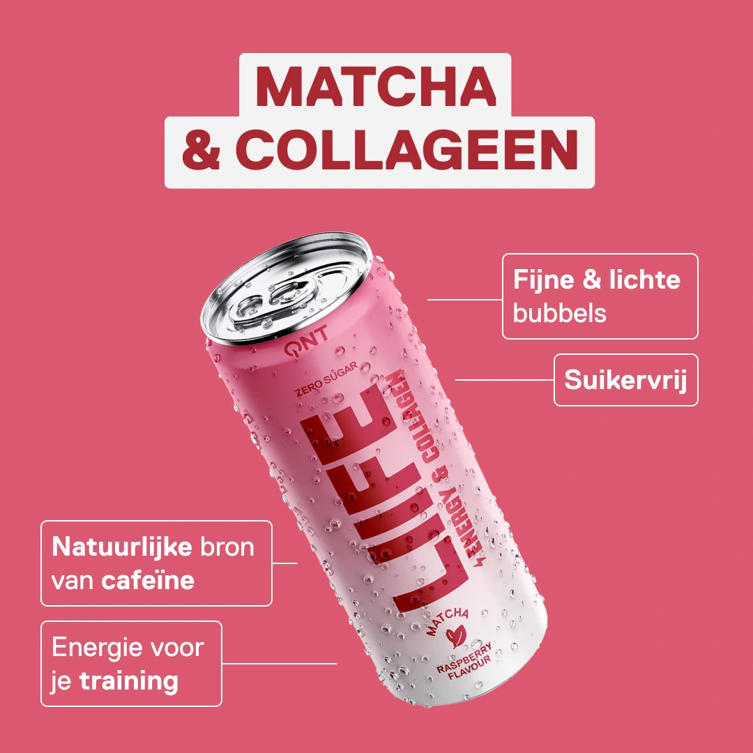 Energy Collagen Matcha LIIFE frambozen — ready-to-drink energie- & collageendrank 250 ml