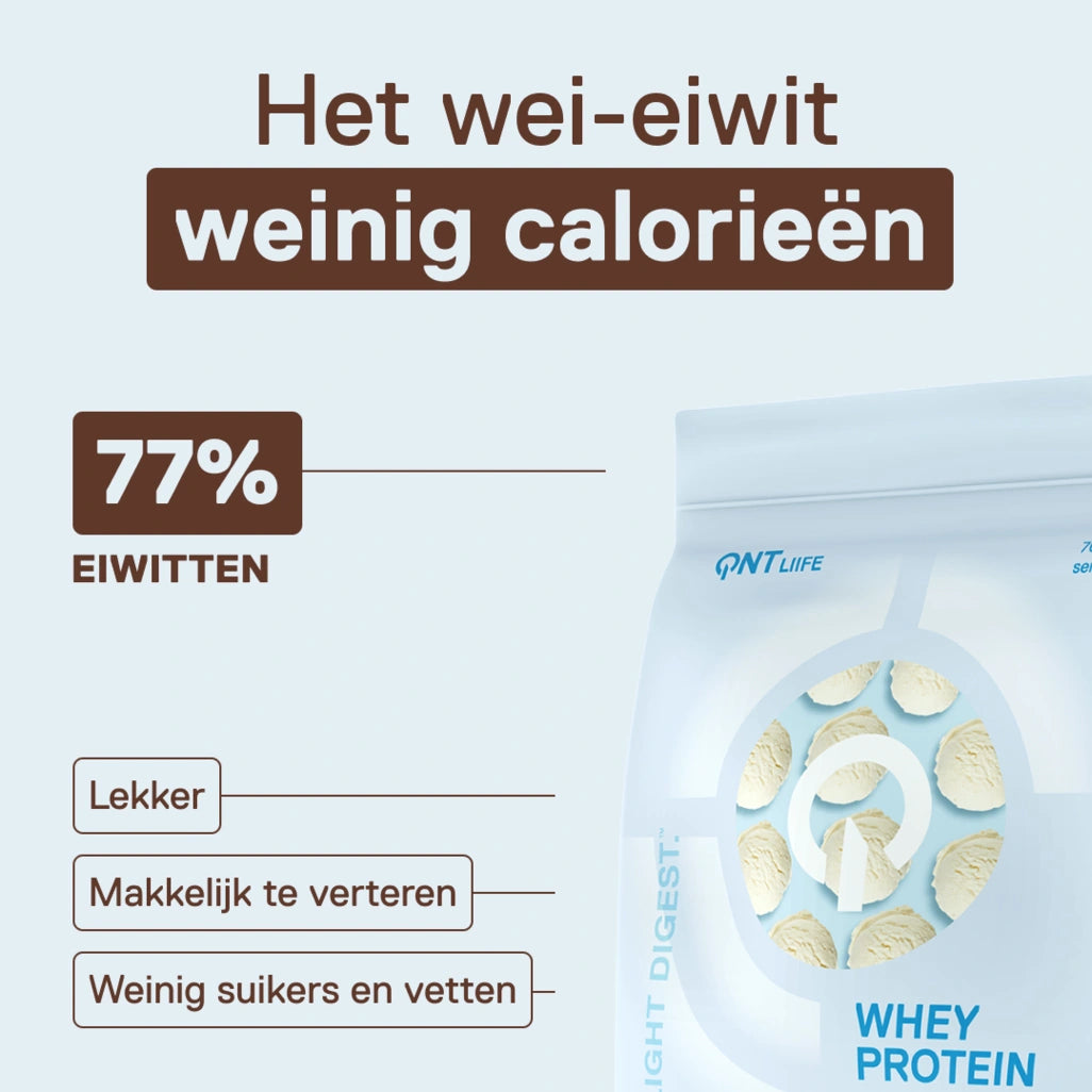 QNT LIIFE Light Digest Whey Protein smaak Vanille - Lichte en goed verteerbare whey, zakje van 500 g, de klassieke vanillesmaak