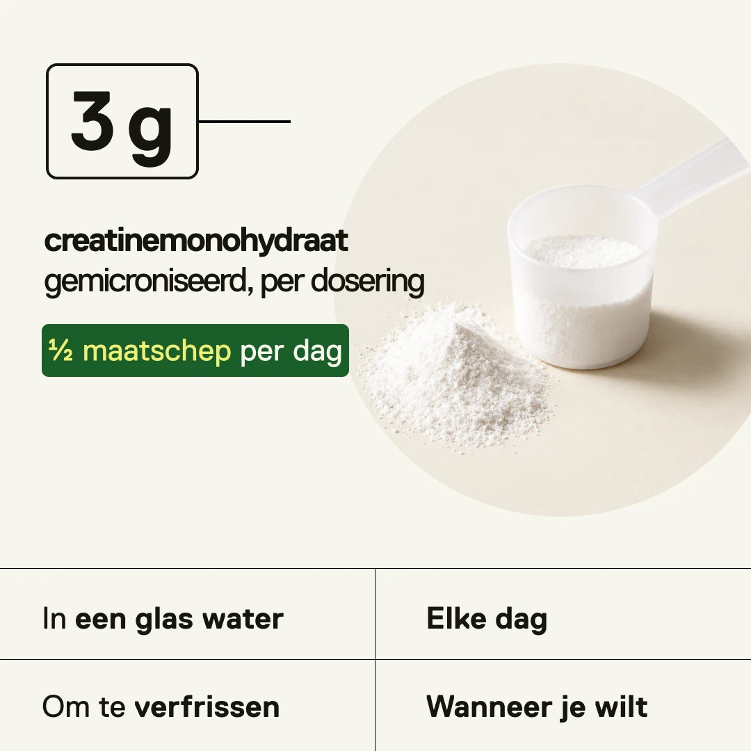 QNT LIIFE Micronized Creatine Limoen – 3 g creatinemonohydraat per dosering