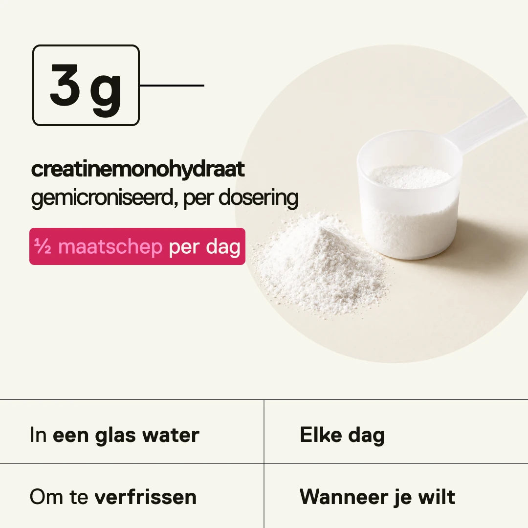 QNT LIIFE Micronized Creatine Rode Vruchten – 3 g creatinemonohydraat per dosering