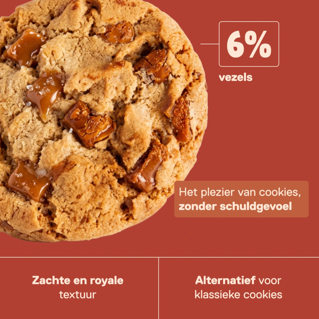 QNT LIIFE Protein Cookie smaak Gezouten karamel - 15g eiwit per koek, 244 kcal, evenwichtige macronutriënten
