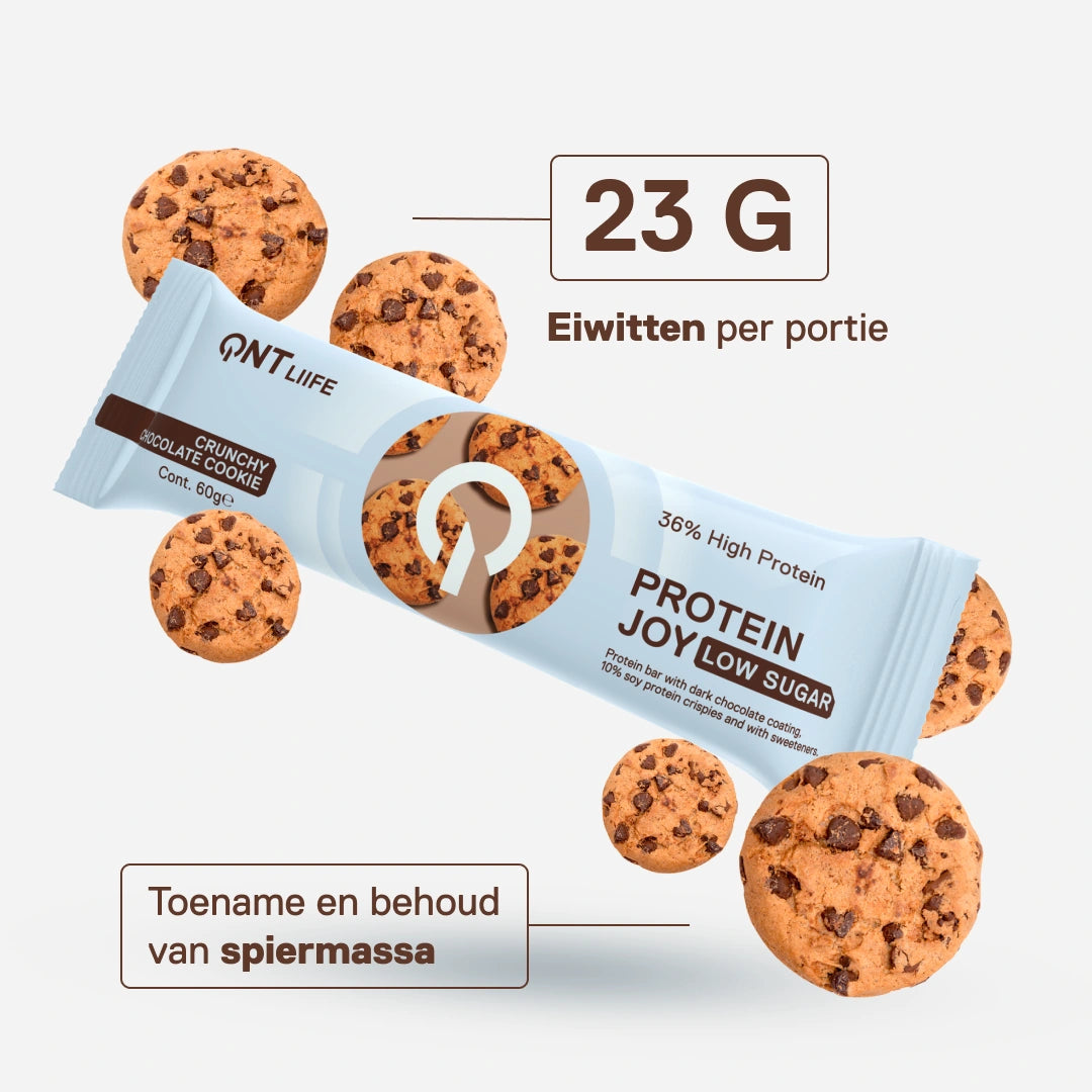 Protein Joy knapperige chocoladekoek — eiwitprofiel en voedingswaarden van de reep