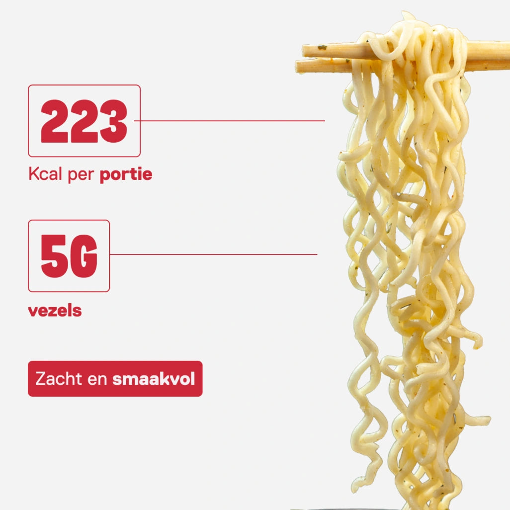 Eiwitnoedels QNT LIIFE smaak Kip op stokjes - Authentieke textuur, zacht en smaakvol, 32g eiwit per pot