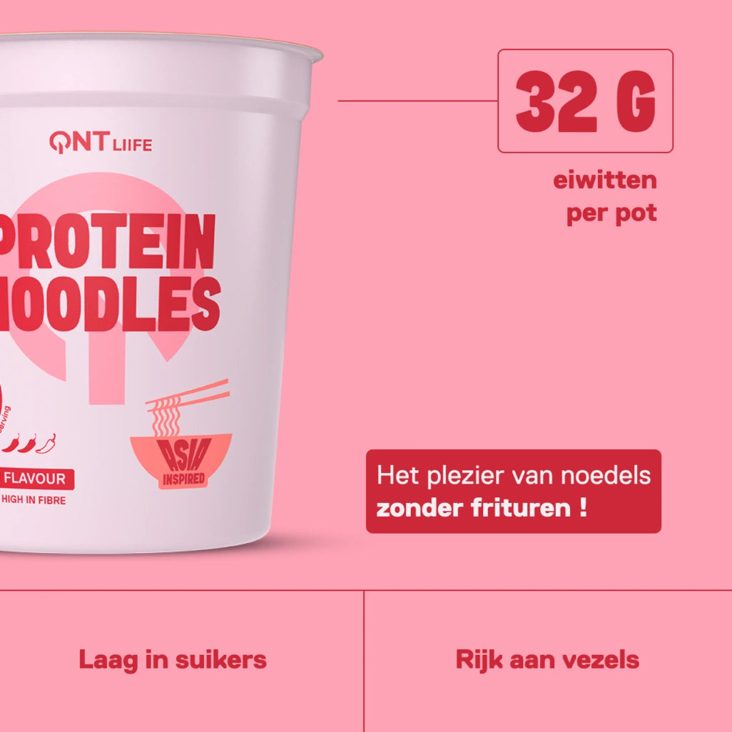 QNT LIIFE Protein Noodles smaak Pittige kimchi - 214 kcal per portie, 5g vezels, pittig en intens