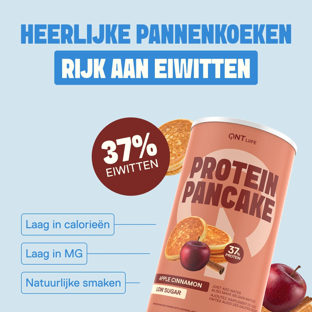 Protein Pancake LIIFE appel kaneel — eiwitrijke pannenkoekmix met weinig suiker, hartverwarmende appel-kaneelsmaak