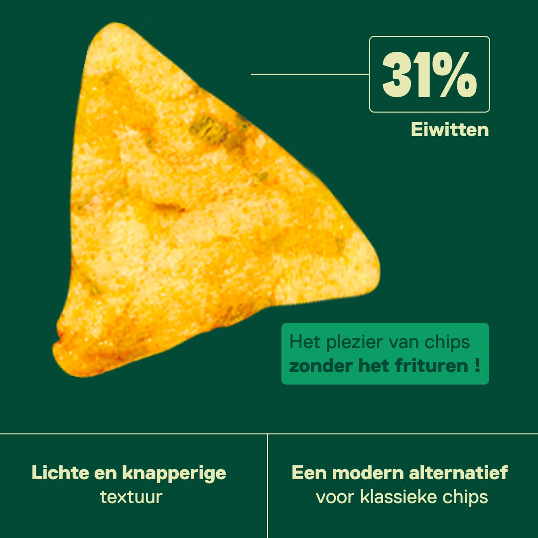 QNT LIIFE Protein Pop Chips smaak Zure room & Ui - 16,5g eiwit en 6,5g vezels per zakje, laag in suikers