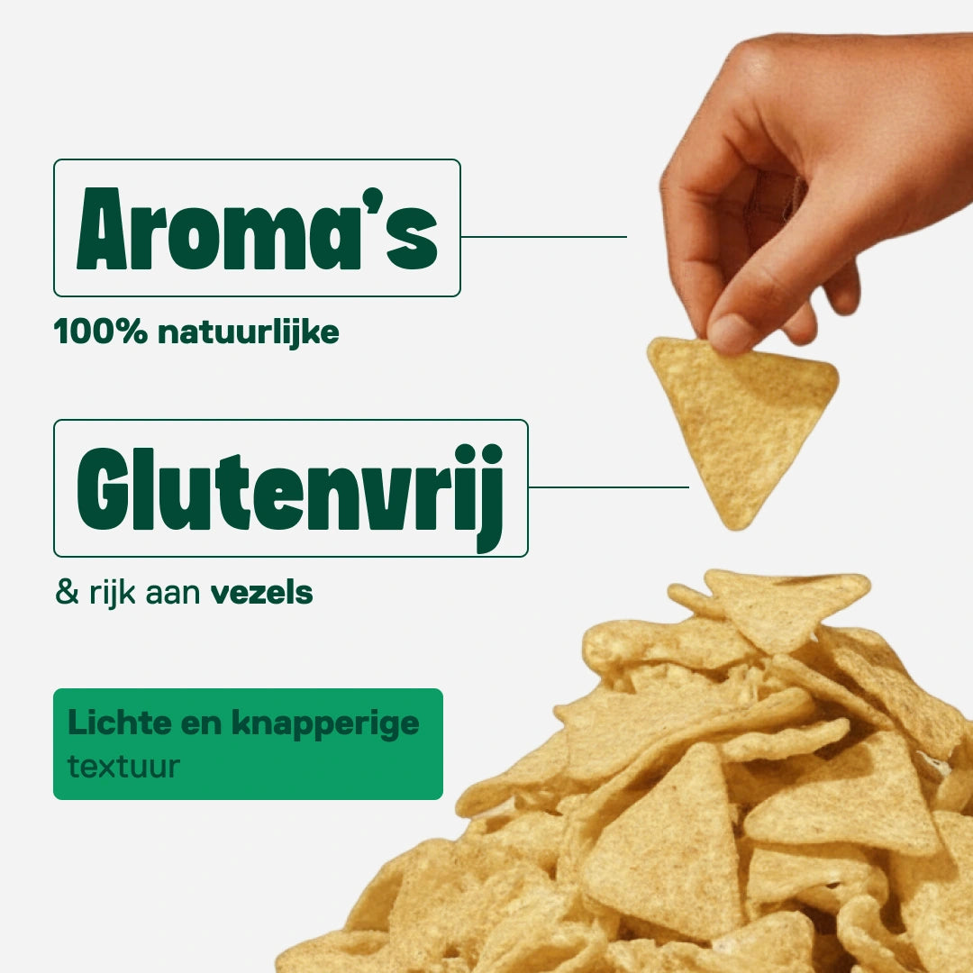 Eiwit chips QNT LIIFE smaak Zure room & Ui als smakelijke pauze - Luchtige krokantheid door popping, 50 g per zakje
