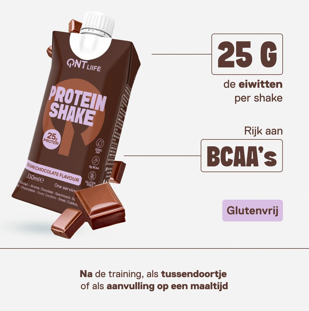 Protein Shake Belgische chocolade — voedingswaarden en eiwitprofiel ter ondersteuning van sportieve inspanning