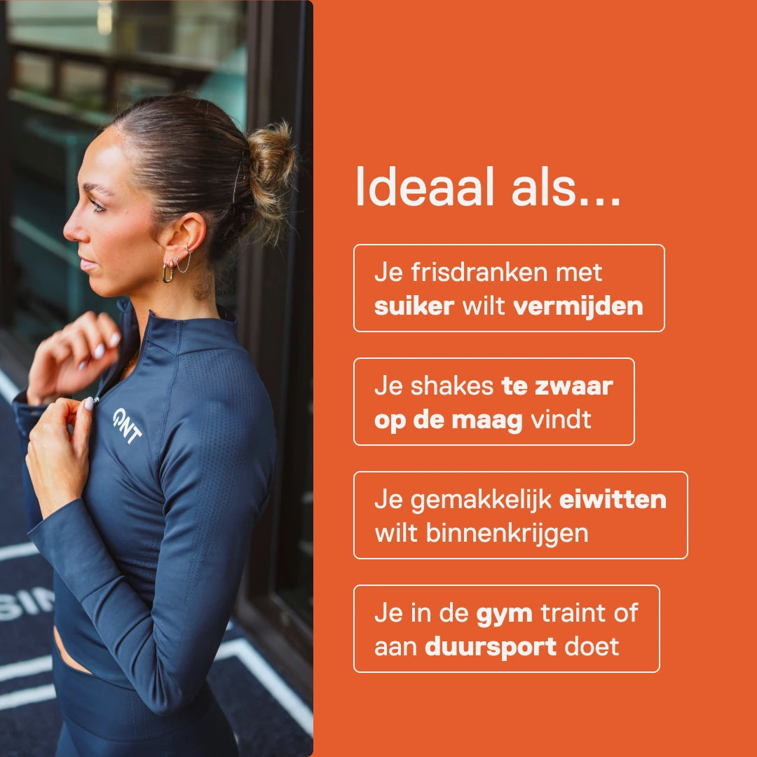 QNT LIIFE Protein Water Bloedsinaasappel & Ginseng, ideaal als vervanging voor suikerhoudende frisdrank en zware shakes, lichte eiwitten om mee te nemen