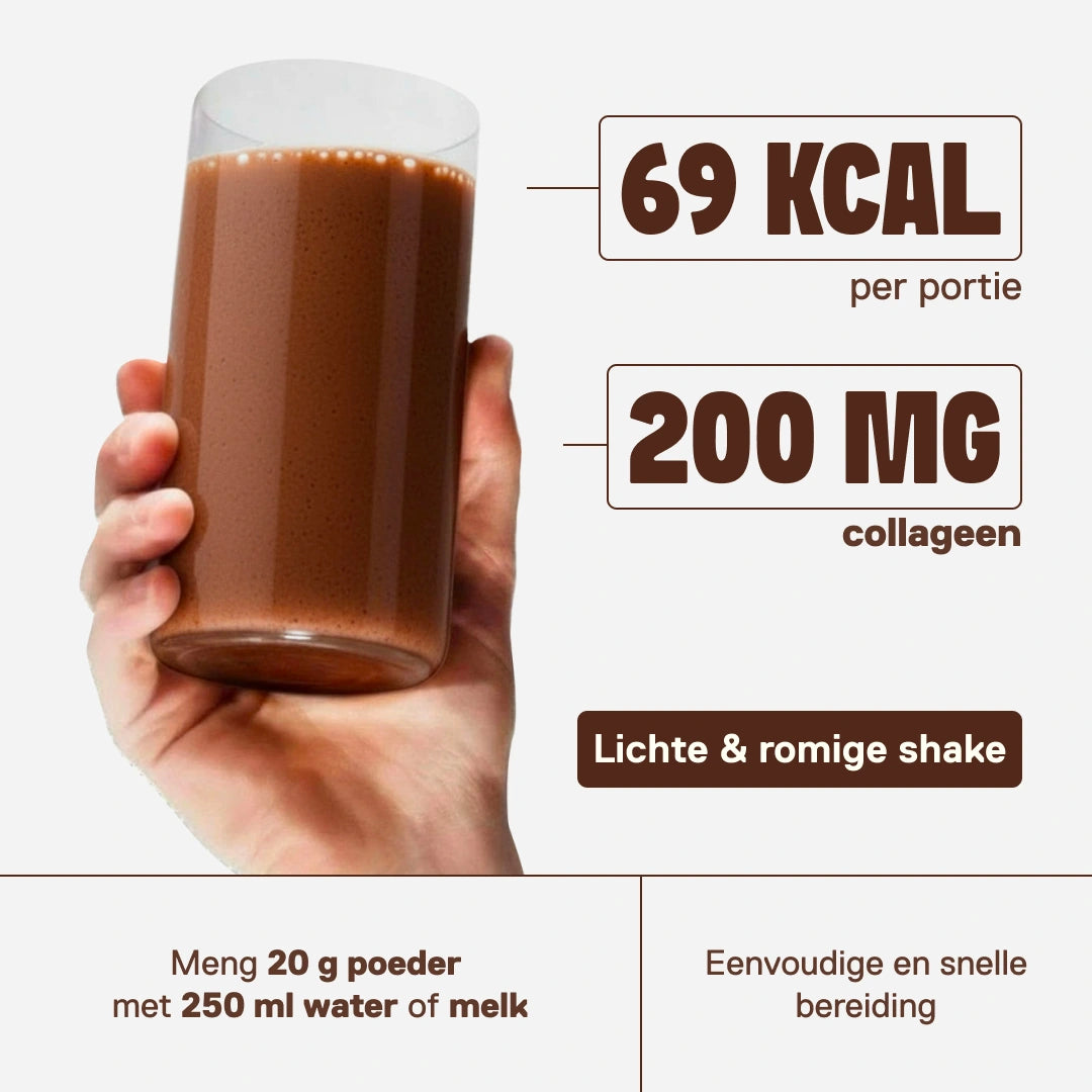 Skinny Protein Belgische chocolade — L-carnitine, collageen en B-vitamines voor dagelijkse ondersteuning