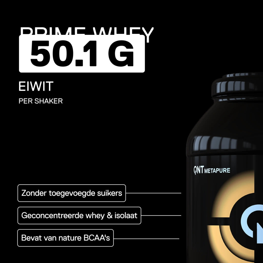 QNT Metapure Prime Whey smaak Cookie - Premium wei-eiwit, lekkere koekjessmaak