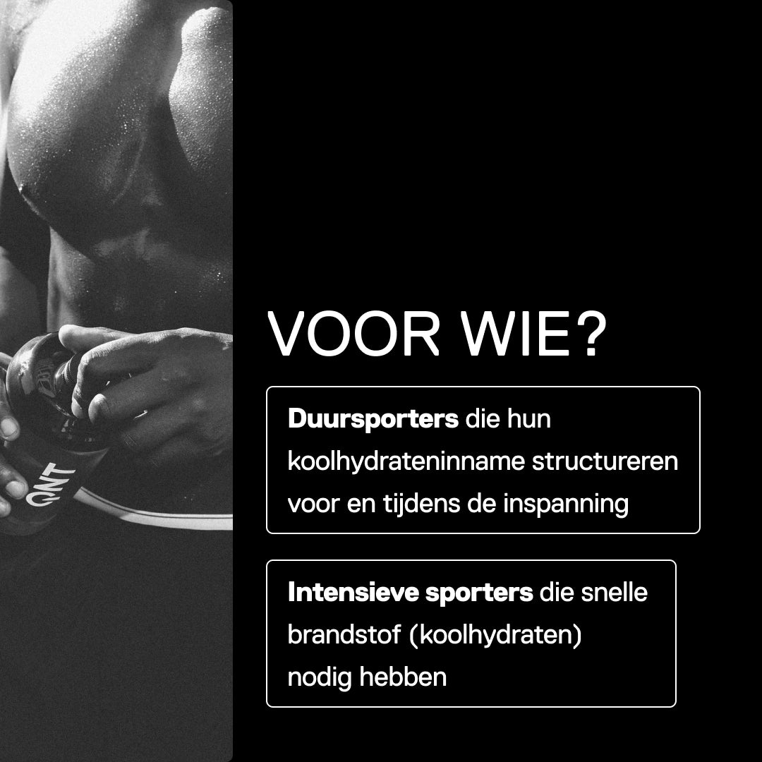 QNT MOVE Carbo Load Citroen, voor wie: duursporters en intensieve sporters die snelle koolhydraatbrandstof tijdens de inspanning zoeken
