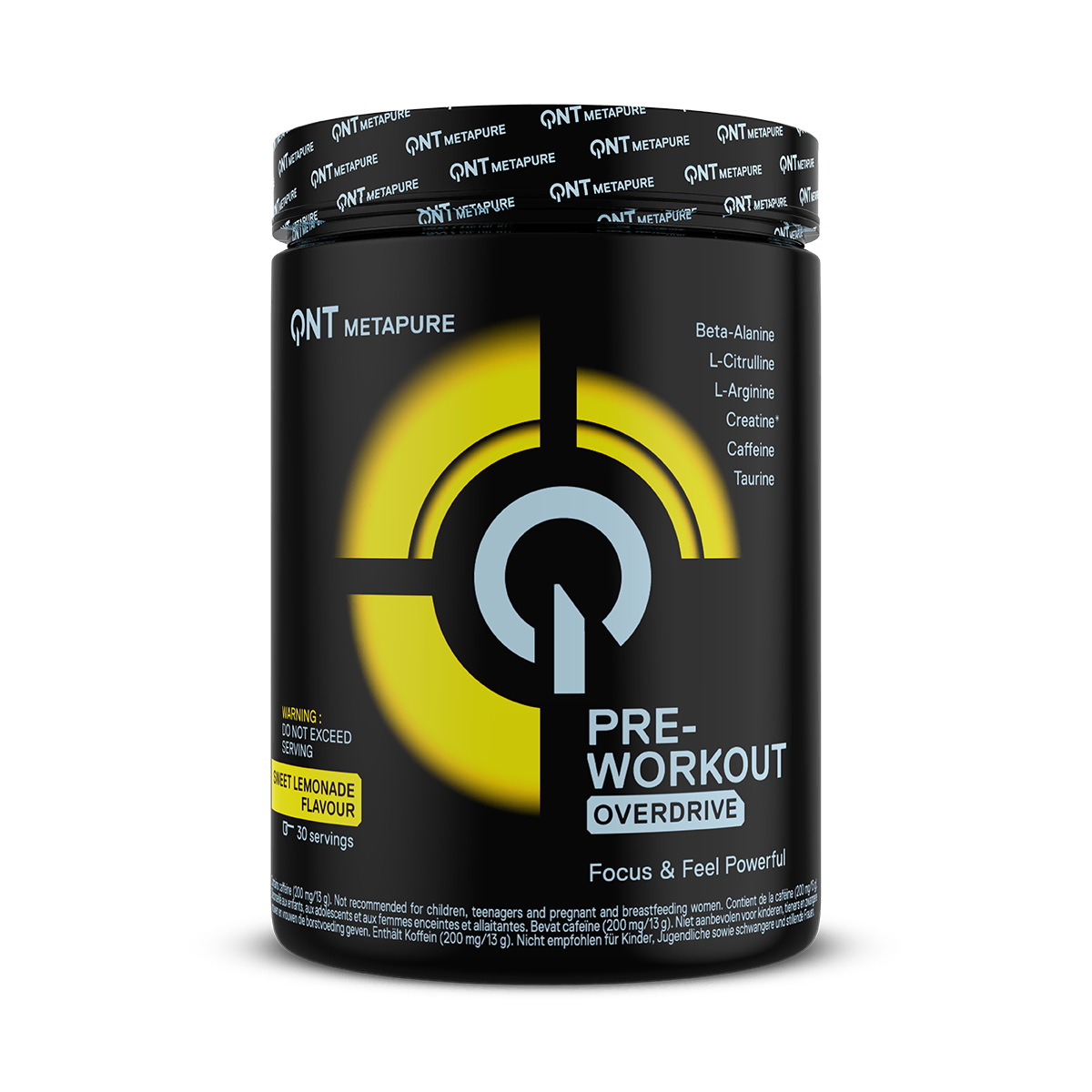 Pré-workout QNT Metapure Overdrive citronnade douce 390 g