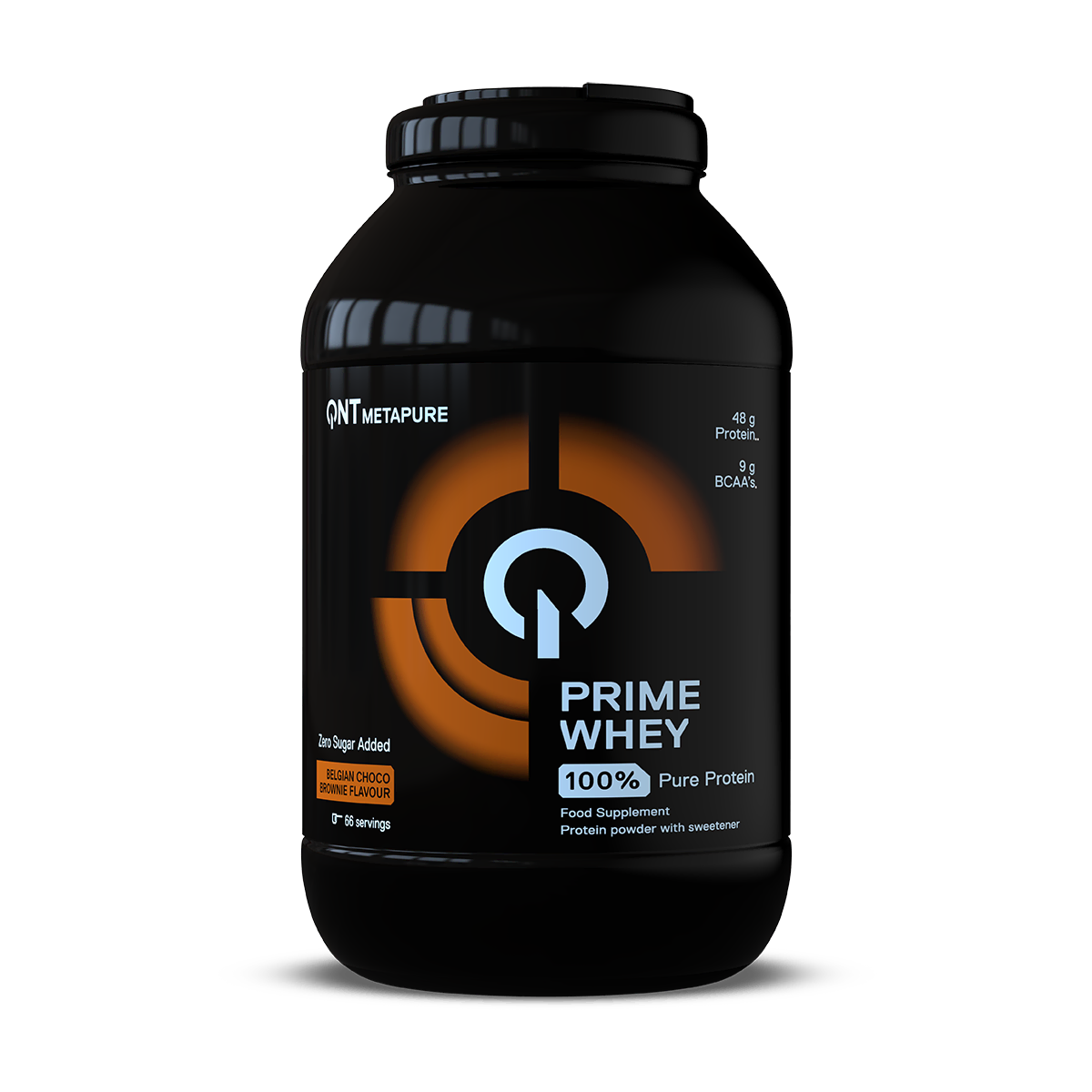 Prime Whey Protéine QNT Brownie chocolat belge 2 kg, protéine whey en poudre
