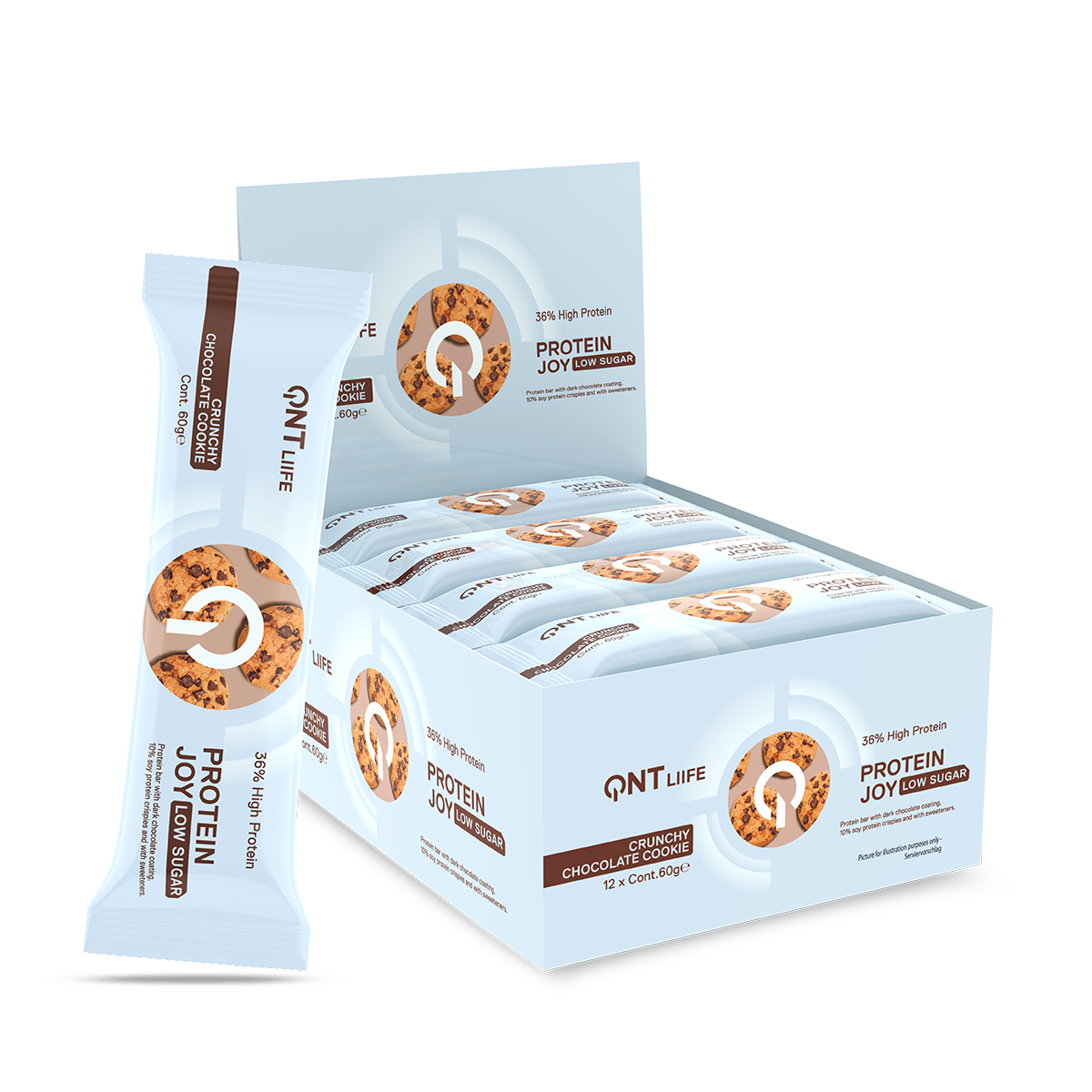 Barre protéinée QNT Joy cookie croquant au chocolat 60 g