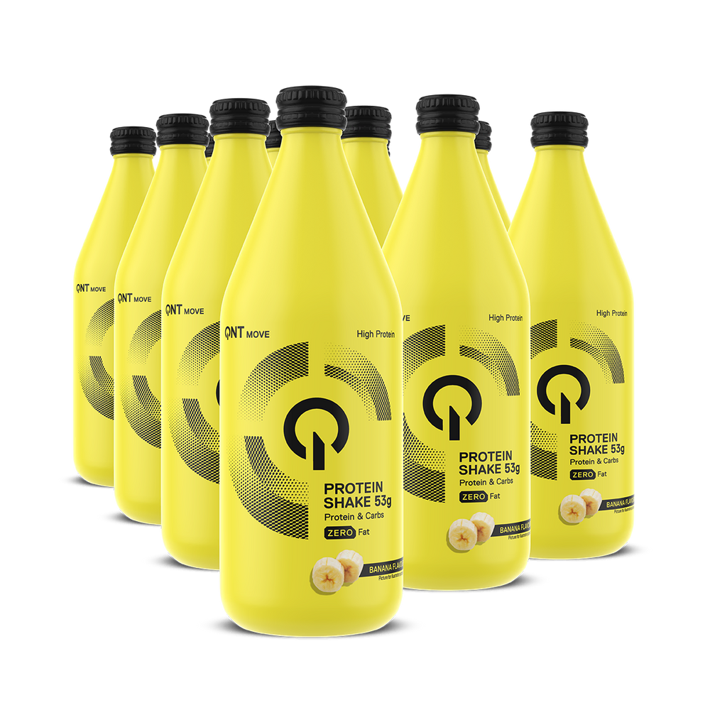 Protein Shake QNT prêt à boire Banane 500 ml, boisson protéinée avec 53 g de protéines