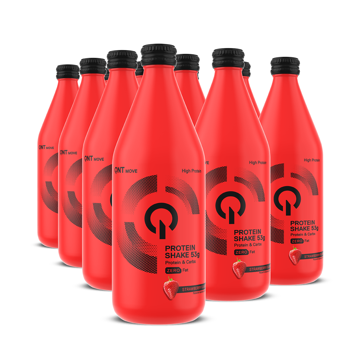 Protein Shake QNT prêt à boire Fraise 500 ml, boisson protéinée liquide avec 53 g de protéines