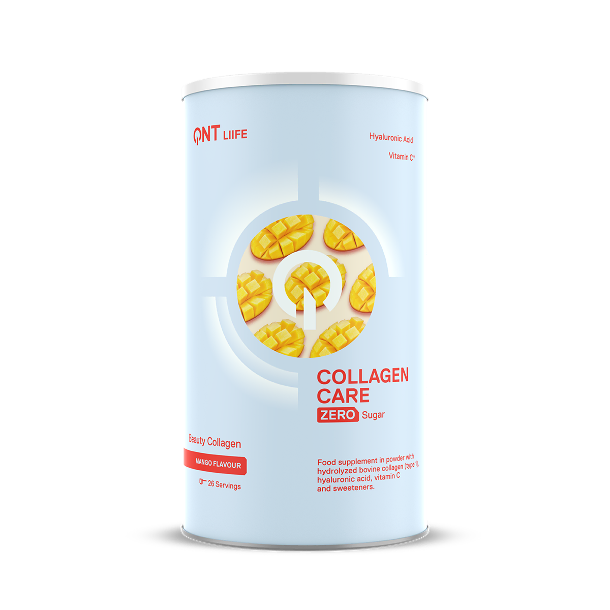 Complément alimentaire QNT Collagène Care Mangue, boisson au collagène avec vitamines et minéraux