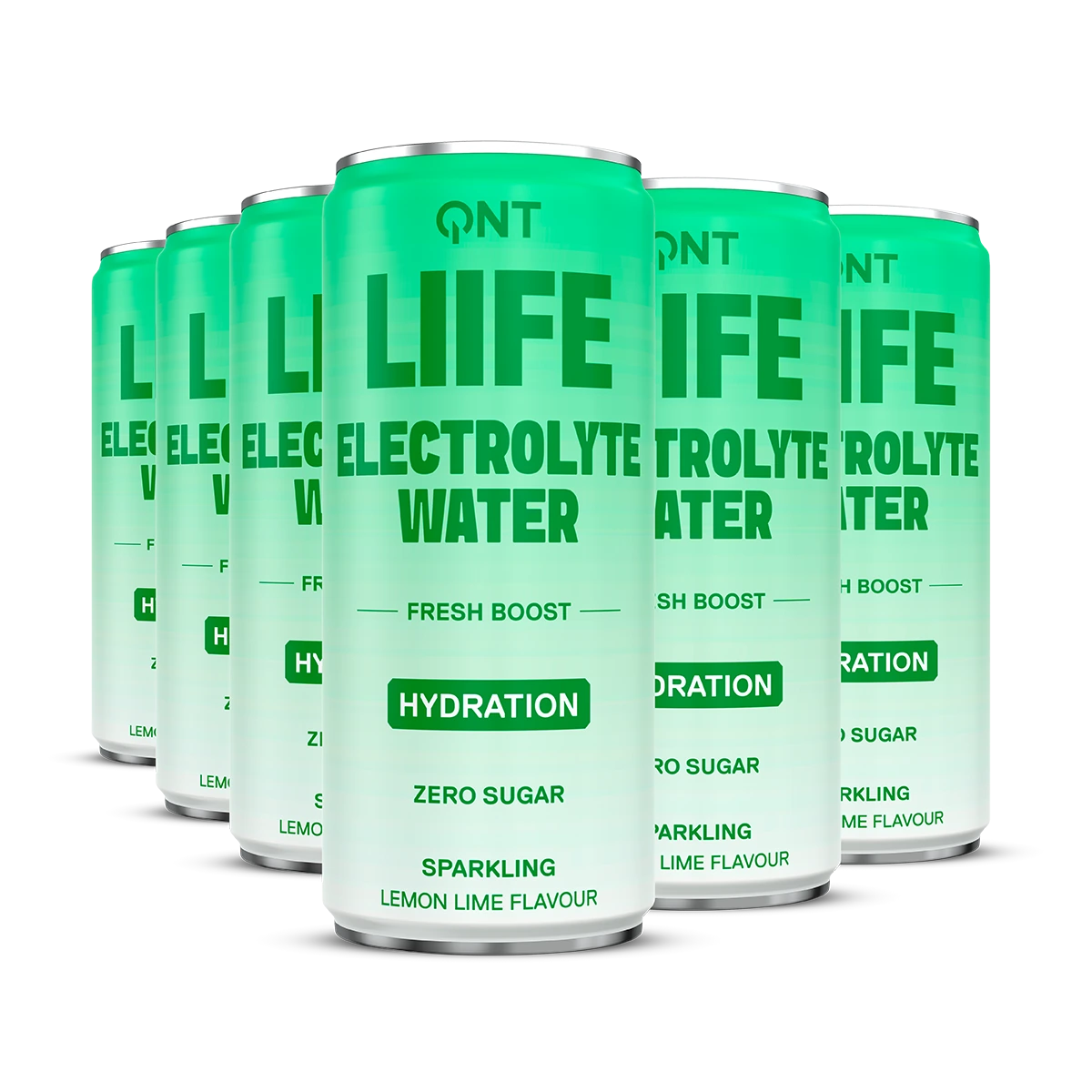 QNT LIIFE Electrolyte Water Citron-Citron vert, boisson pétillante aux électrolytes sans sucres pour l’hydratation, saveur citron-citron vert, 330 ml
