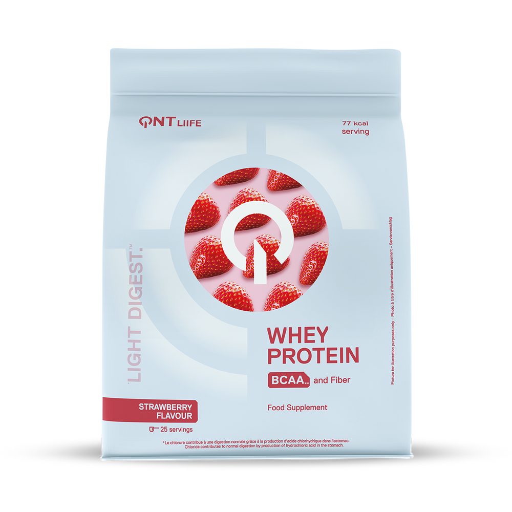 Light Digest Whey Protéine 500 g QNT Fraise, poudre de protéine whey à mélanger