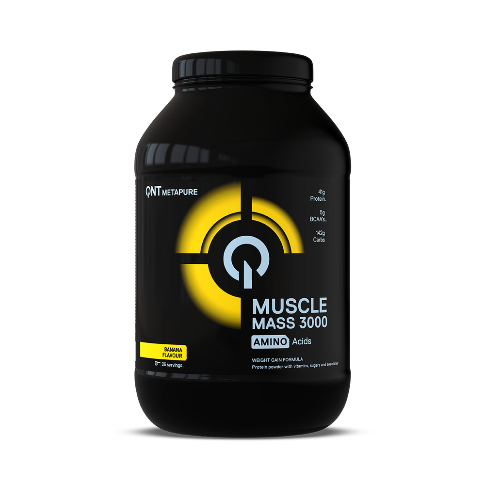 QNT 3000 Muscle Mass Gainer banaan 1.3 kg, proteïne gainer voor massaopbouw in poeder