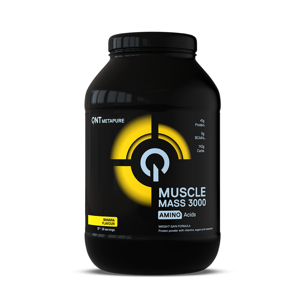 3000 Muscle Mass Gainer QNT Banane 1,3 kg, gainer en poudre pour prise de masse