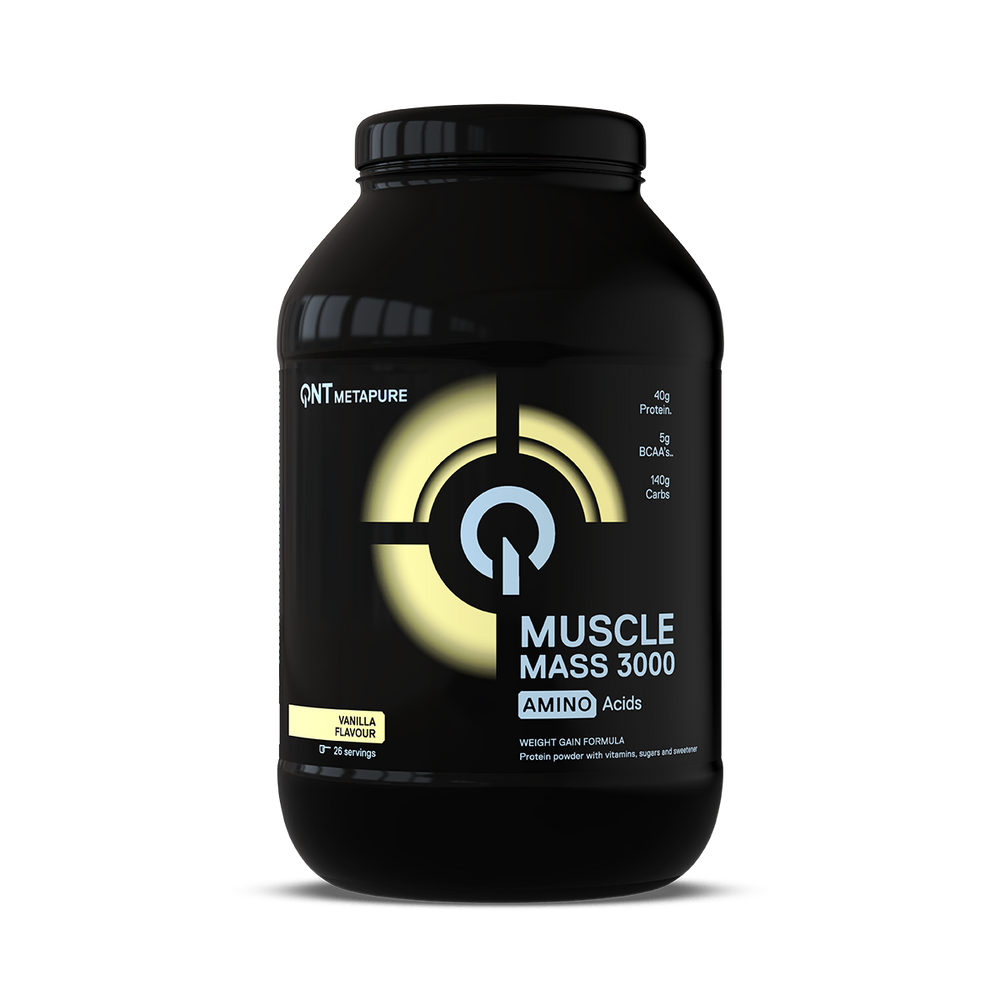 3000 Muscle Mass Gainer QNT Vanille 1,3 kg, gainer pour prise de masse en poudre