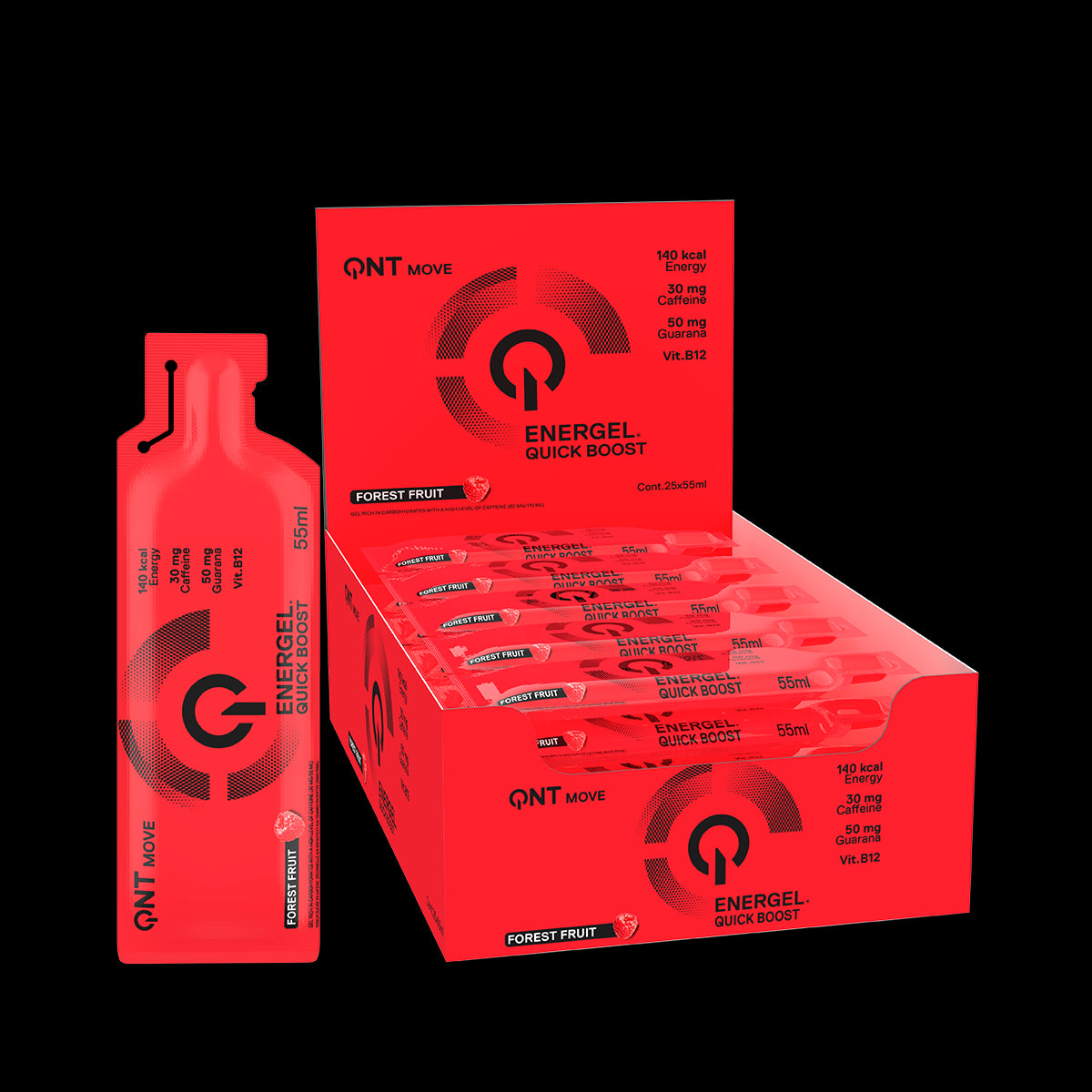 Gel énergétique Energel Quick Boost | 25 x 55 ml | Fruits des bois