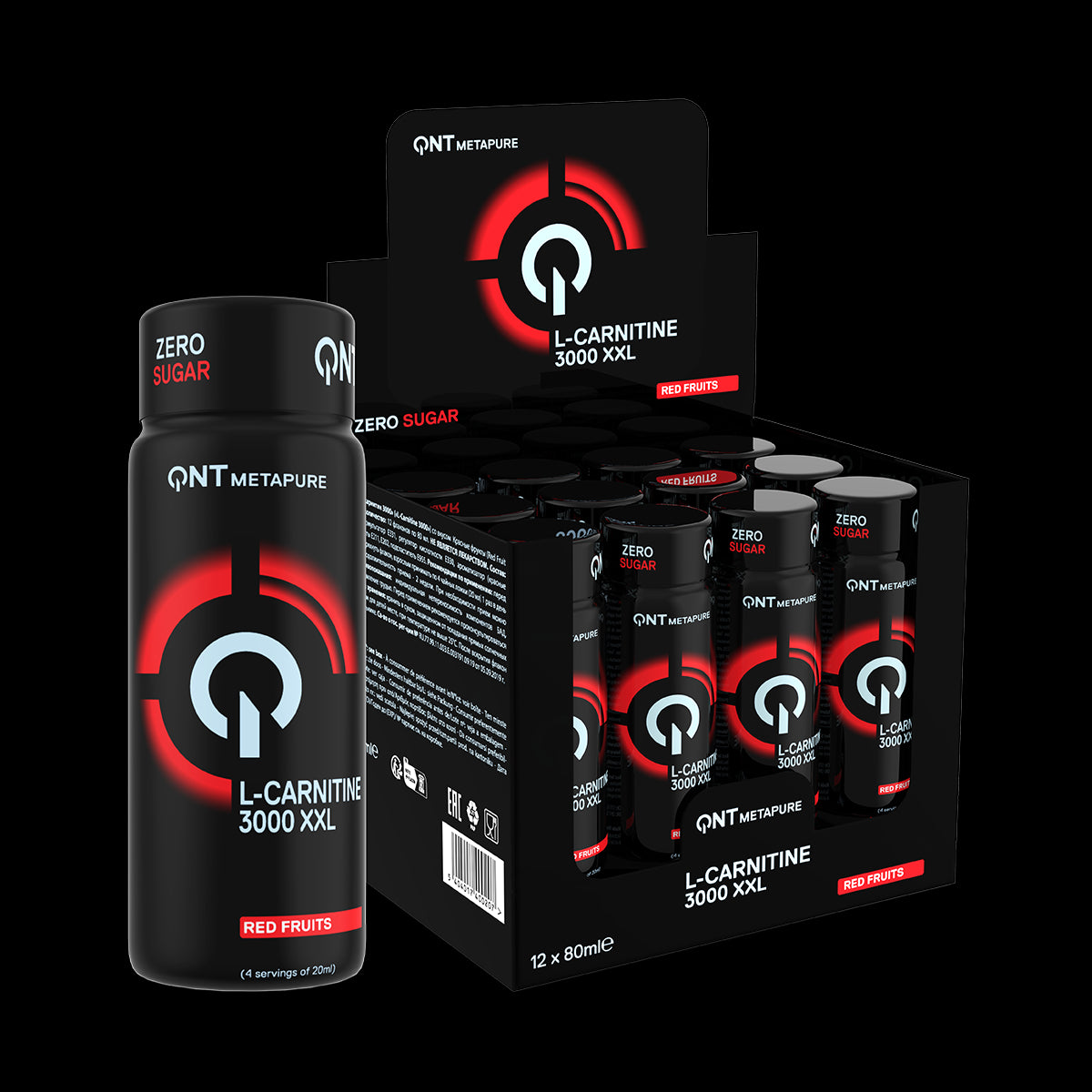 L-Carnitine 3000 mg | 12 x 80 ml Fruits rouges