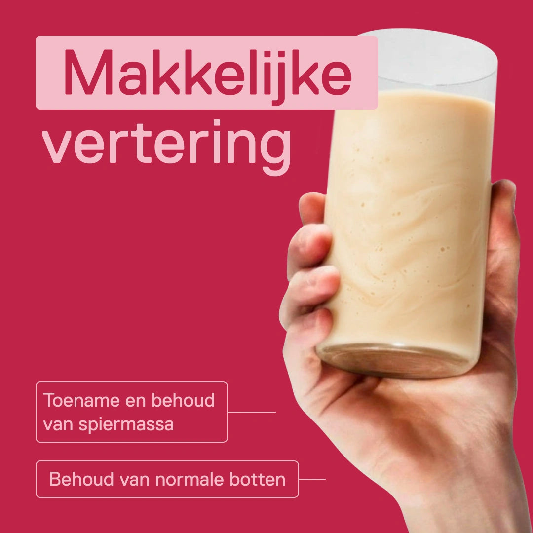 Light Digest Whey shake QNT Aardbei – makkelijke vertering; eiwitten dragen bij tot de toename en het behoud van spiermassa en tot het behoud van normale botten
