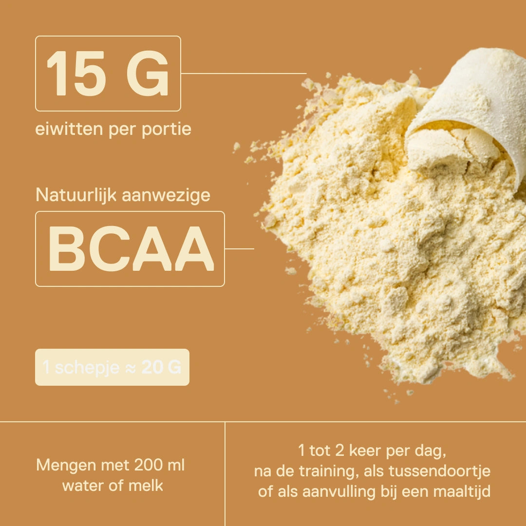 Light Digest wei-eiwit QNT Gezouten karamel – 15 g eiwitten per portie met natuurlijk aanwezige BCAA, 1 schepje ≈ 20 g mengen met 200 ml water of melk