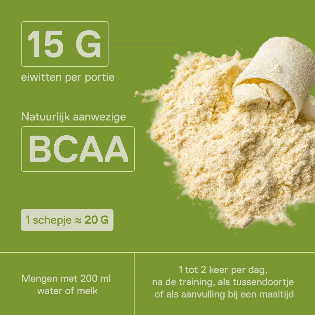 Light Digest wei-eiwit QNT Pistache – 15 g eiwitten per portie met natuurlijk aanwezige BCAA, 1 schepje ≈ 20 g mengen met 200 ml water of melk