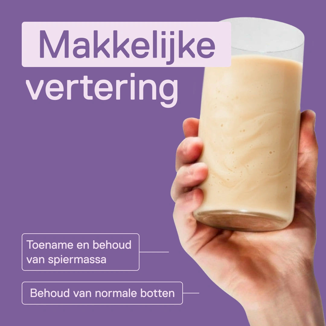 Light Digest Whey shake QNT Witte chocolade – makkelijke vertering; eiwitten dragen bij tot de toename en het behoud van spiermassa en tot het behoud van normale botten