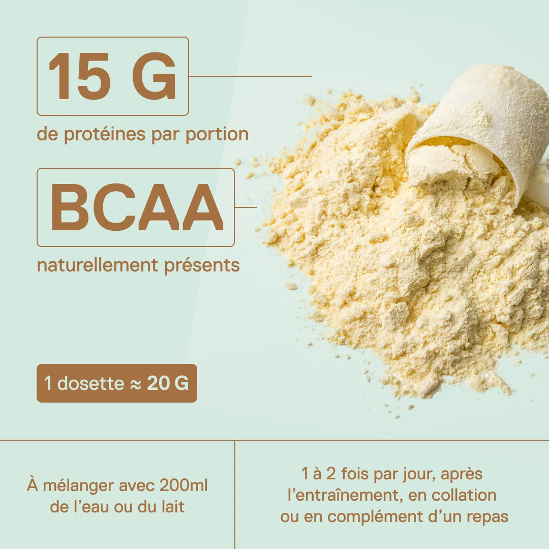 Whey protéine Light Digest QNT Coco – 15 g de protéines par portion et BCAA naturellement présents, 1 dosette ≈ 20 g à mélanger avec 200 ml d'eau ou de lait