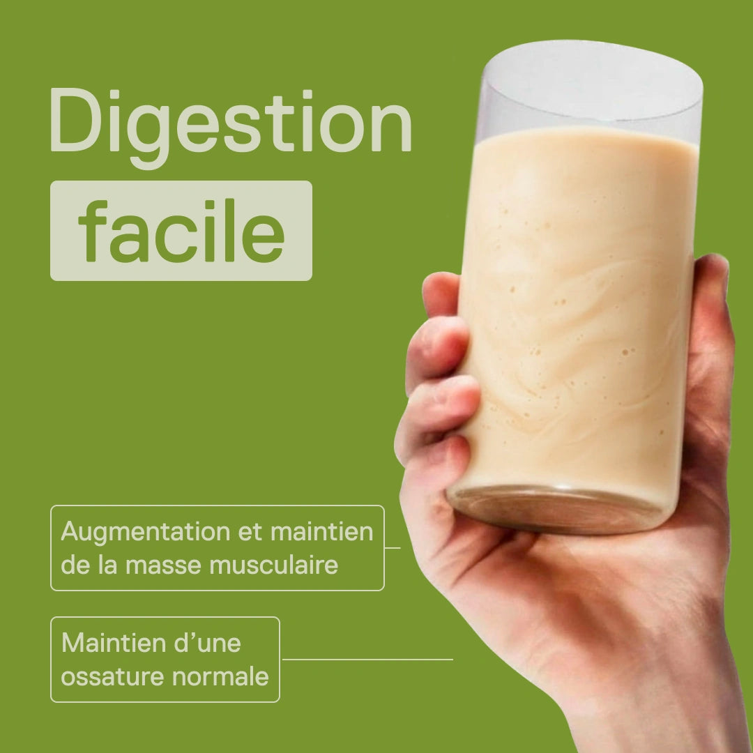Shake Light Digest Whey QNT Pistache – digestion facile ; les protéines contribuent à l'augmentation et au maintien de la masse musculaire et au maintien d'une ossature normale