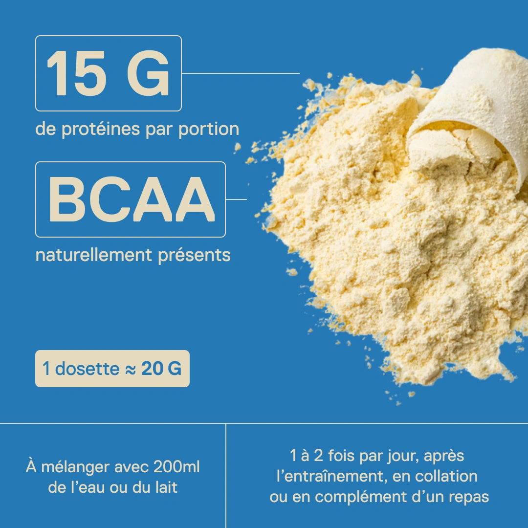 Whey protéine Light Digest QNT Vanille – 15 g de protéines par portion et BCAA naturellement présents, 1 dosette ≈ 20 g à mélanger avec 200 ml d'eau ou de lait