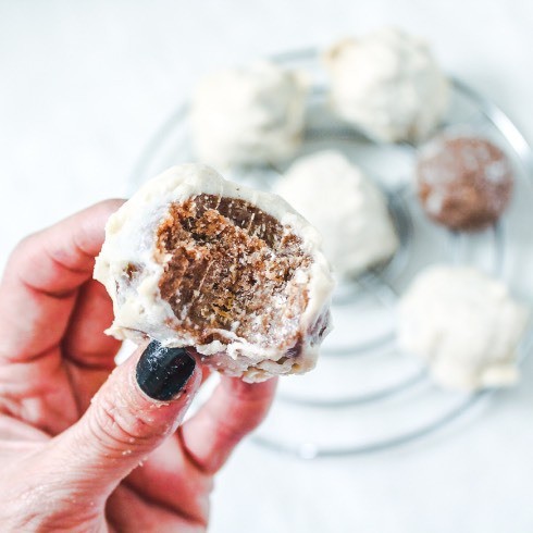 White protein hit balls
