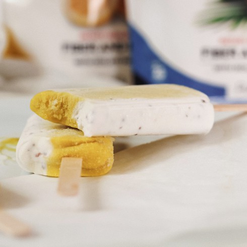 Glace à la noix de coco, au citron et au chia Glace à la noix de coco, au citron et au chia